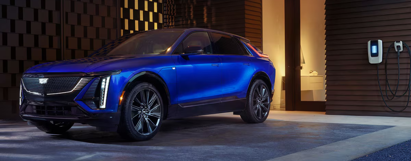 A blue 2025 Cadillac LYRIQ-V parked for sale near Grosse Pointe